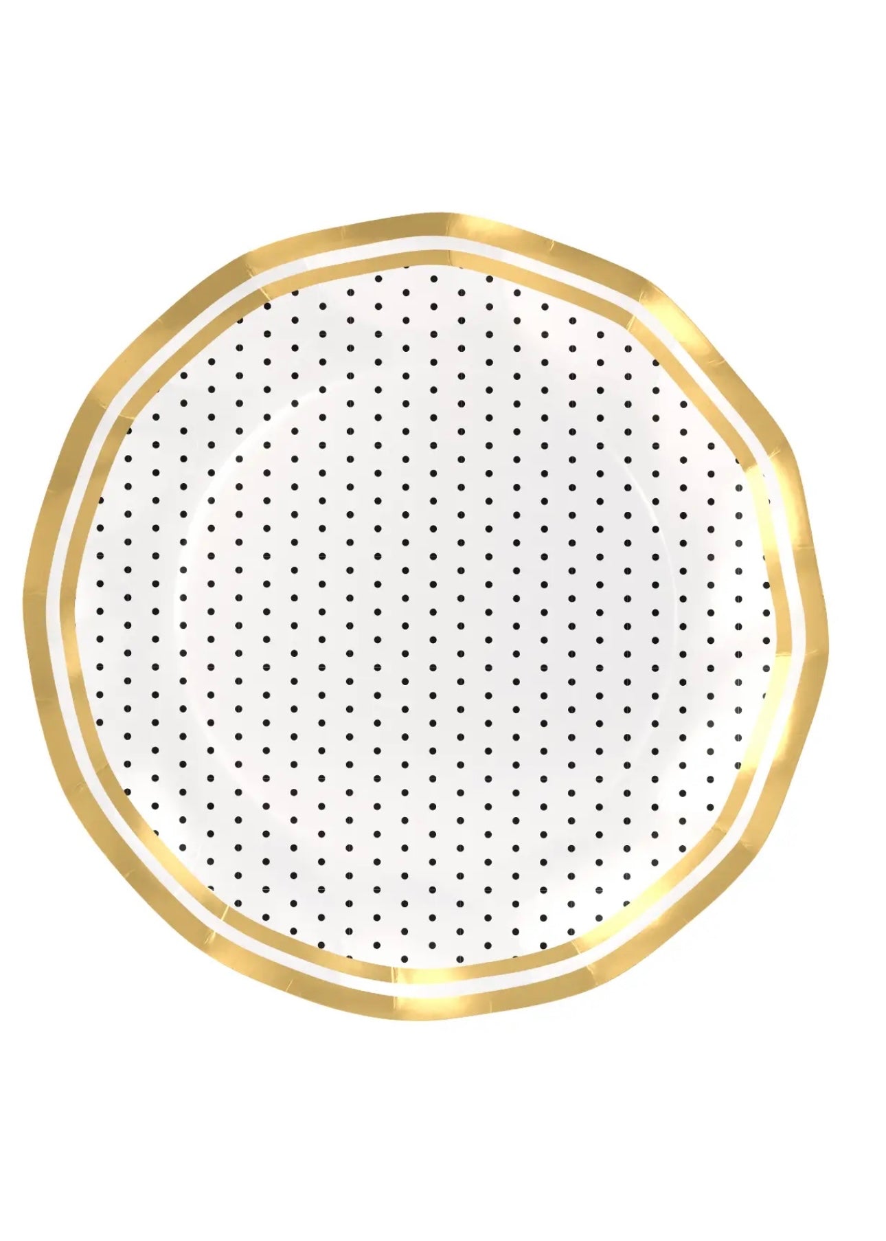 Blanc & Noir Wavy Paper Dinner Plate/8pk