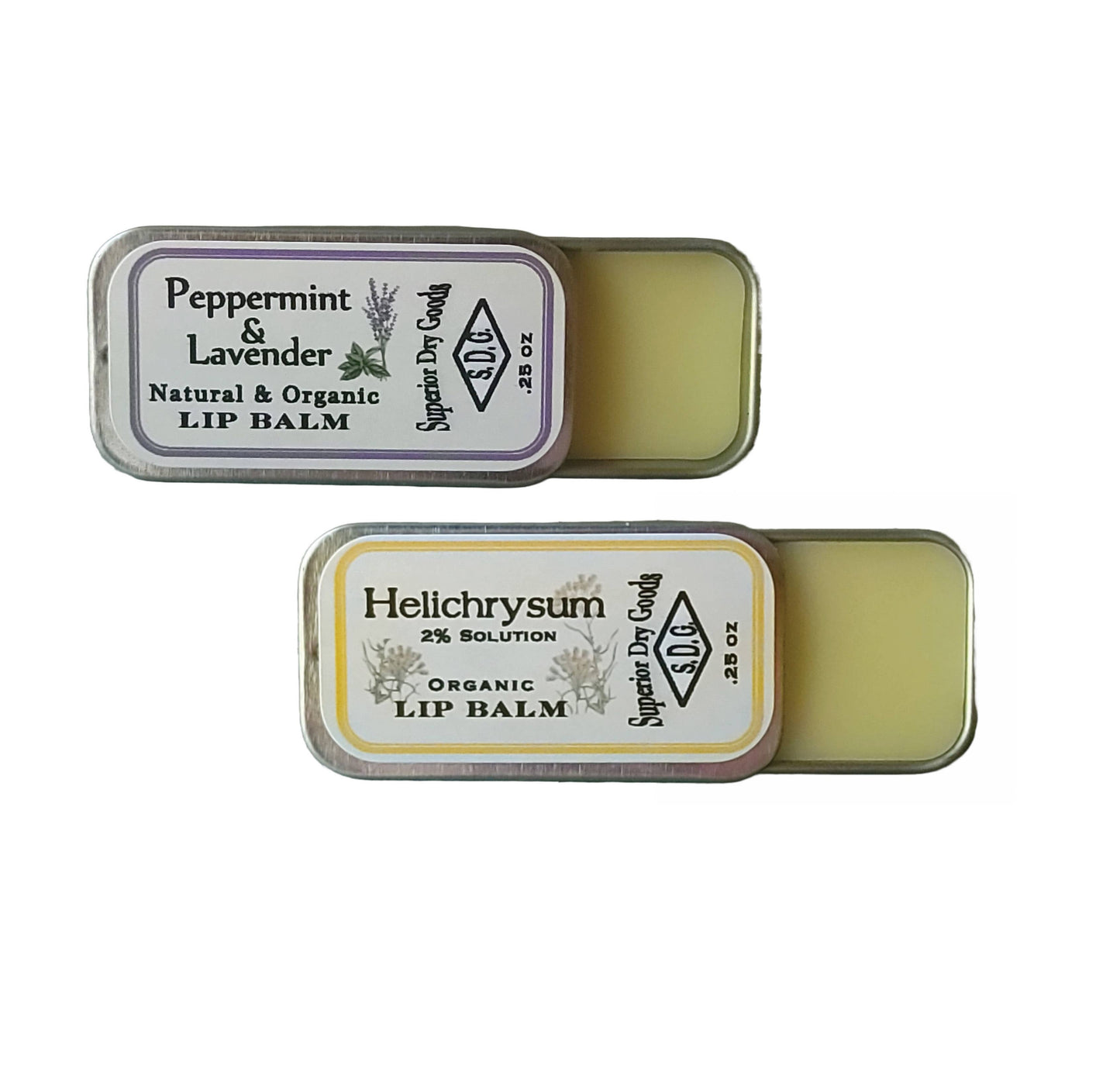 Natural Lip Balm Variety | Lot of 10 Flavors | Slider Tins