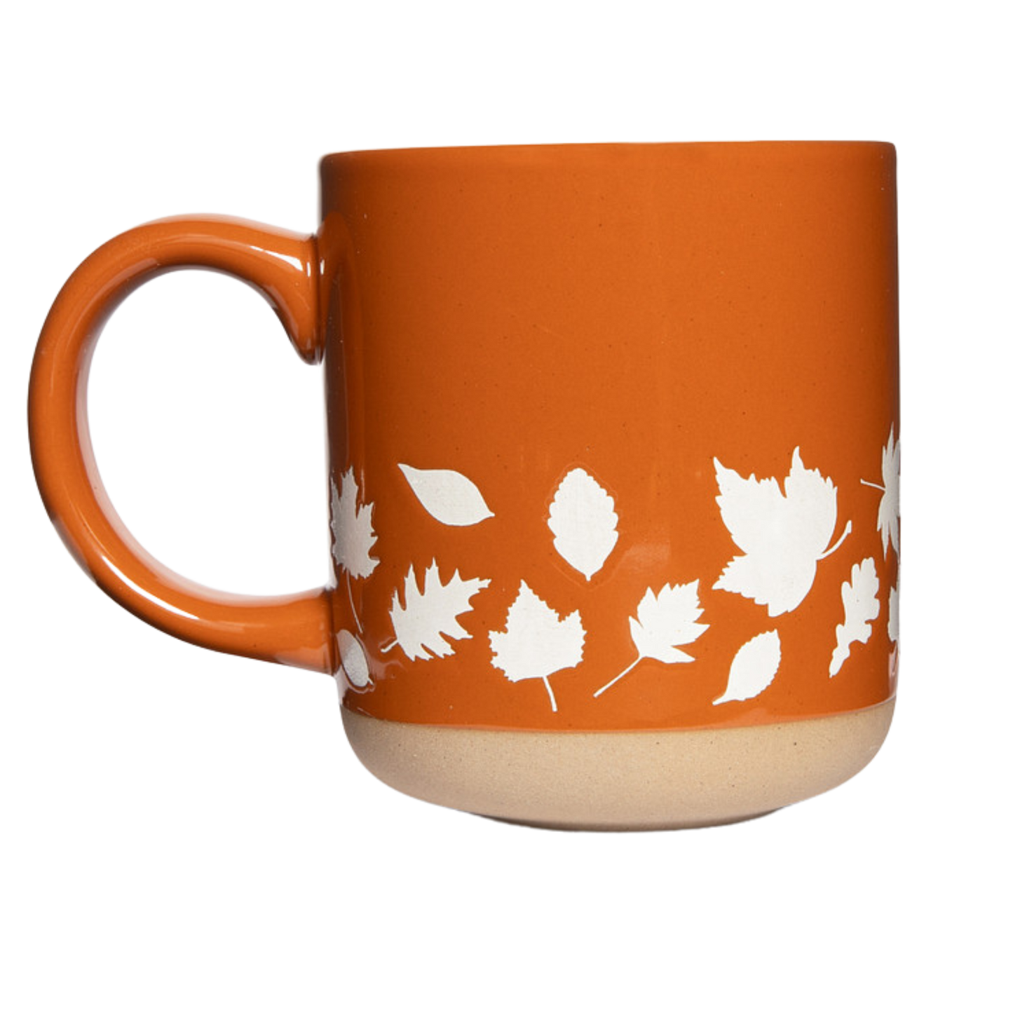 Fall Leaves Orange Stoneware Coffee Mug - Fall Decor & Gifts
