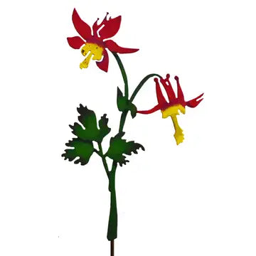 Columbine - Hand Painted Wildflower Stake