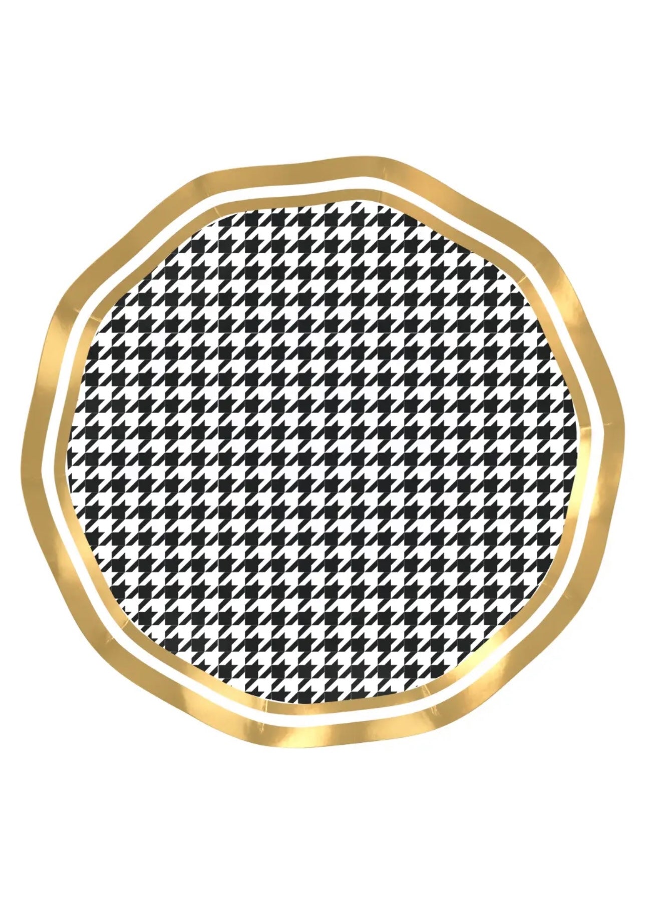 Blanc & Noir Salad Plate Wavy Paper/8pk