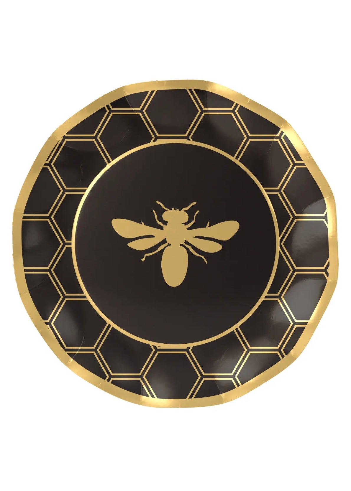 Honeybee Wavy Paper Dinner Plate/8pk