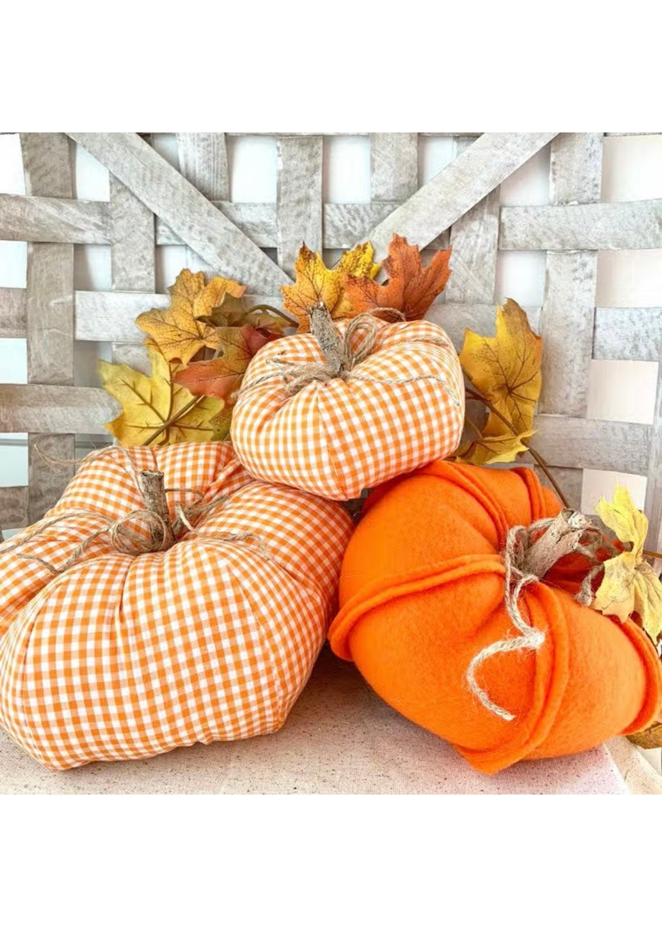 Gingham Fabric Pumpkin
