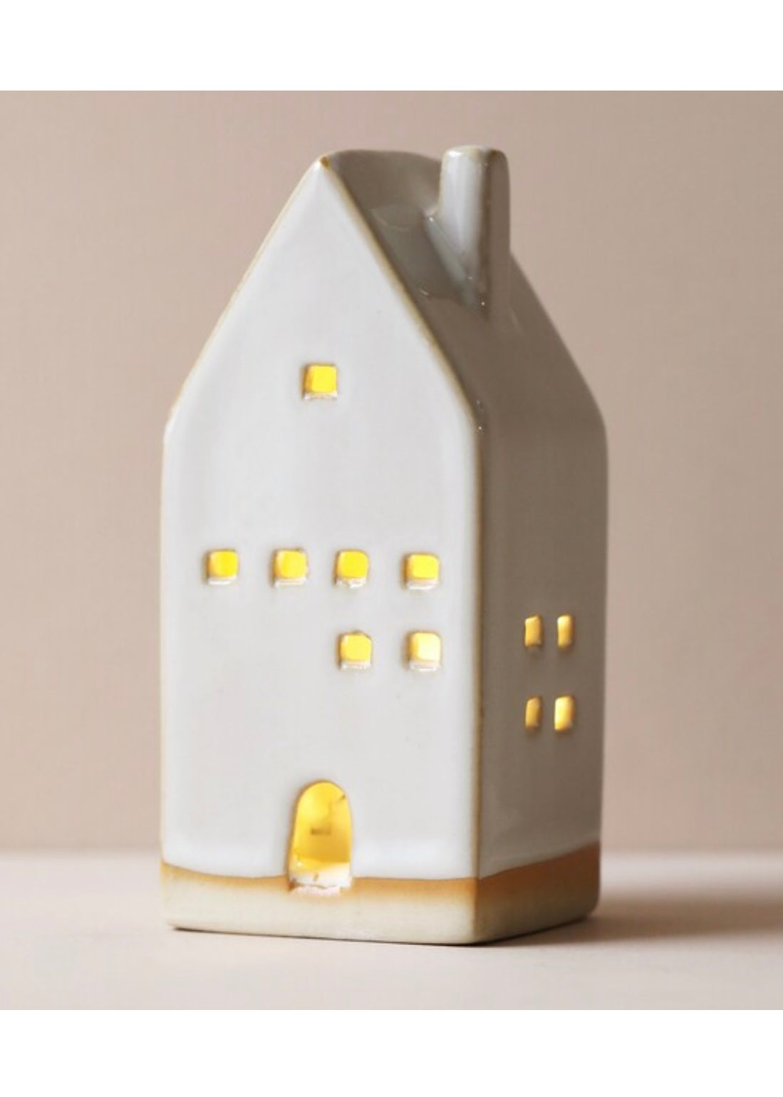 Rustic Ceramic House LED Decoration