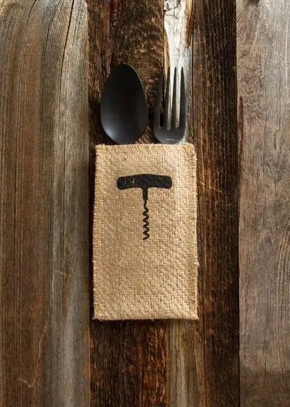 Corkscrew Celebration Silverware Pouch - Set of 8
