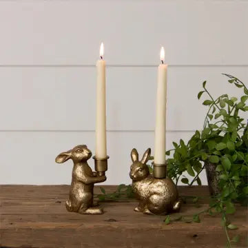 Gold Bunny Tapered Candle holders