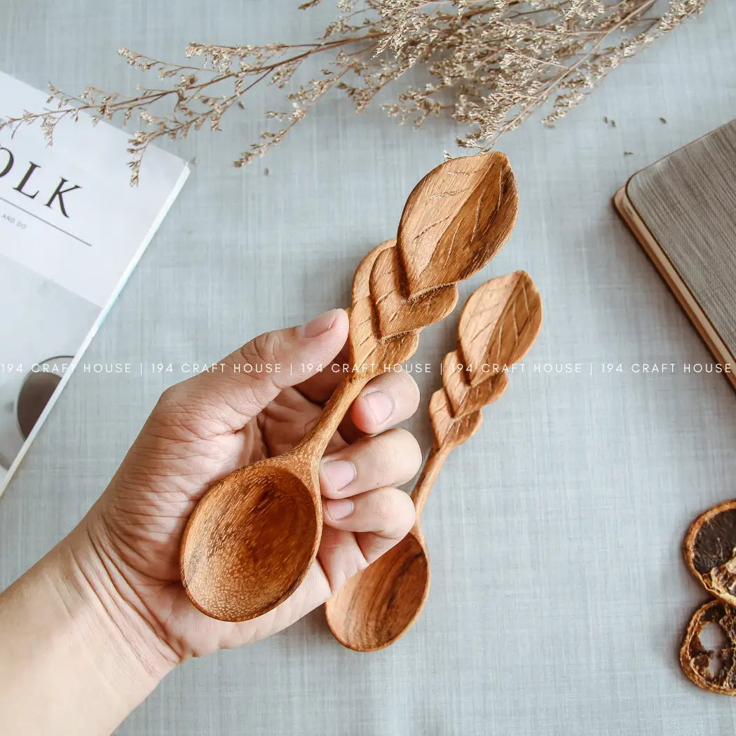 Tree Leaf Wooden Spoon