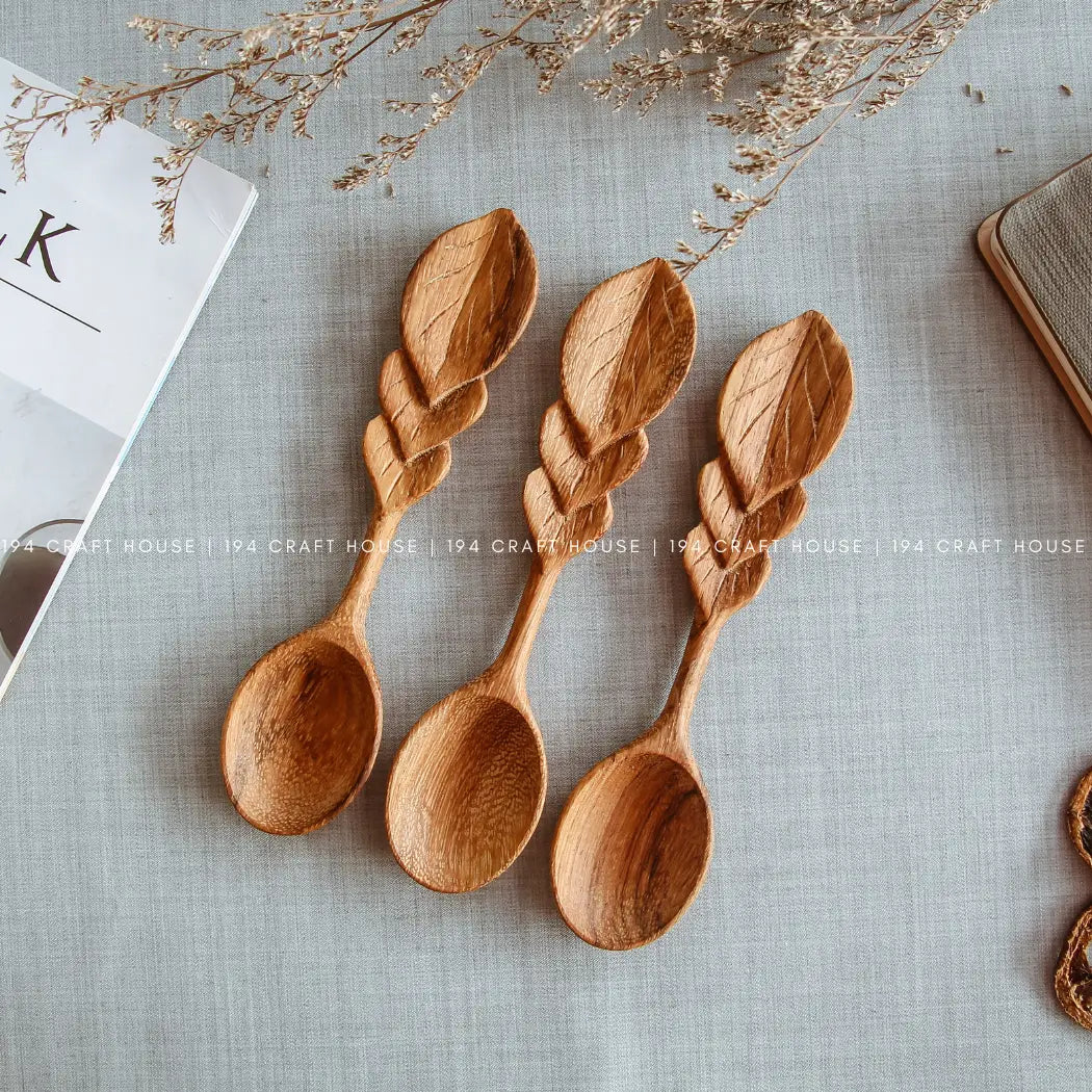 Tree Leaf Wooden Spoon