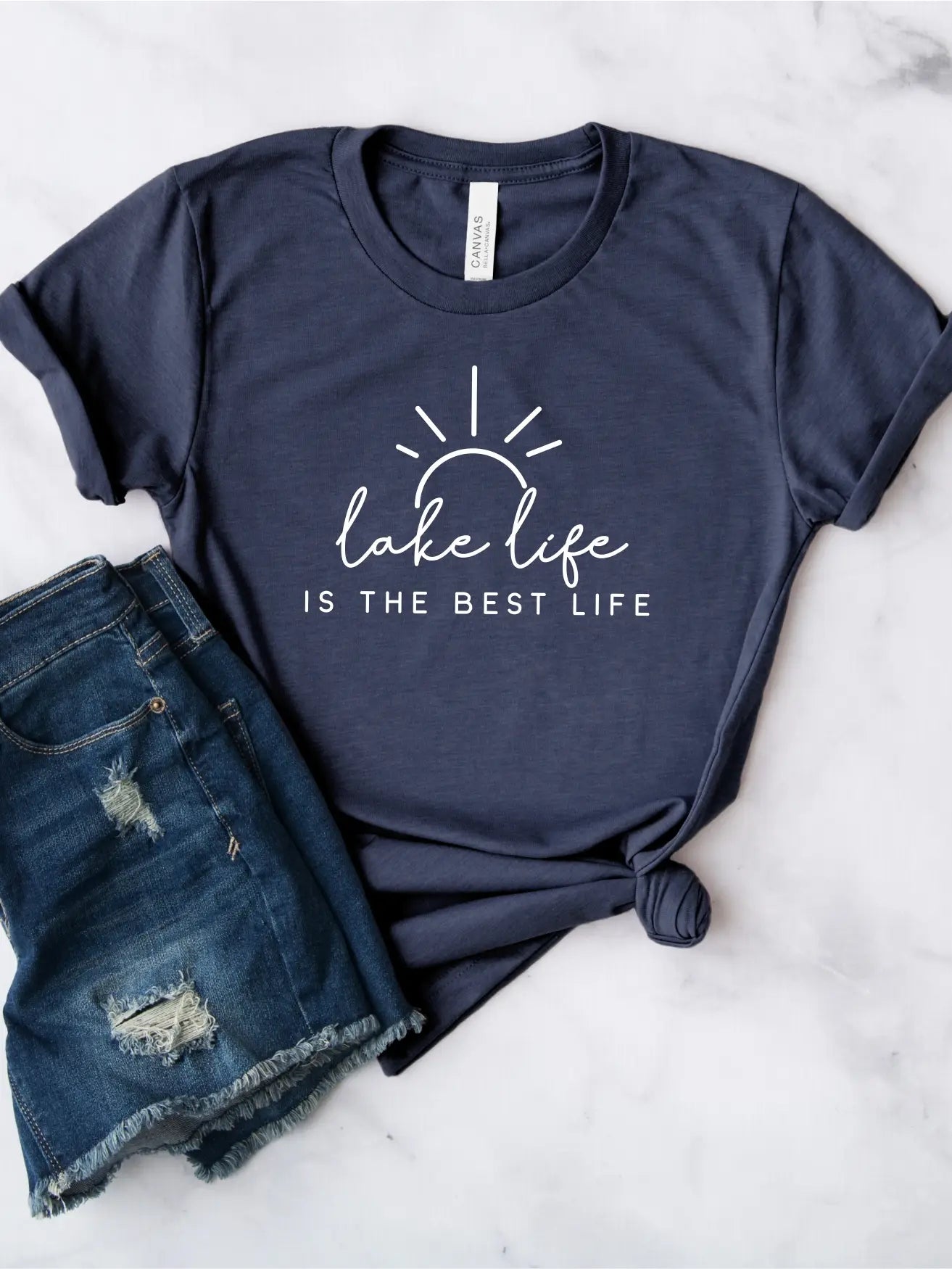 Lake Life Tee- Navy Blue