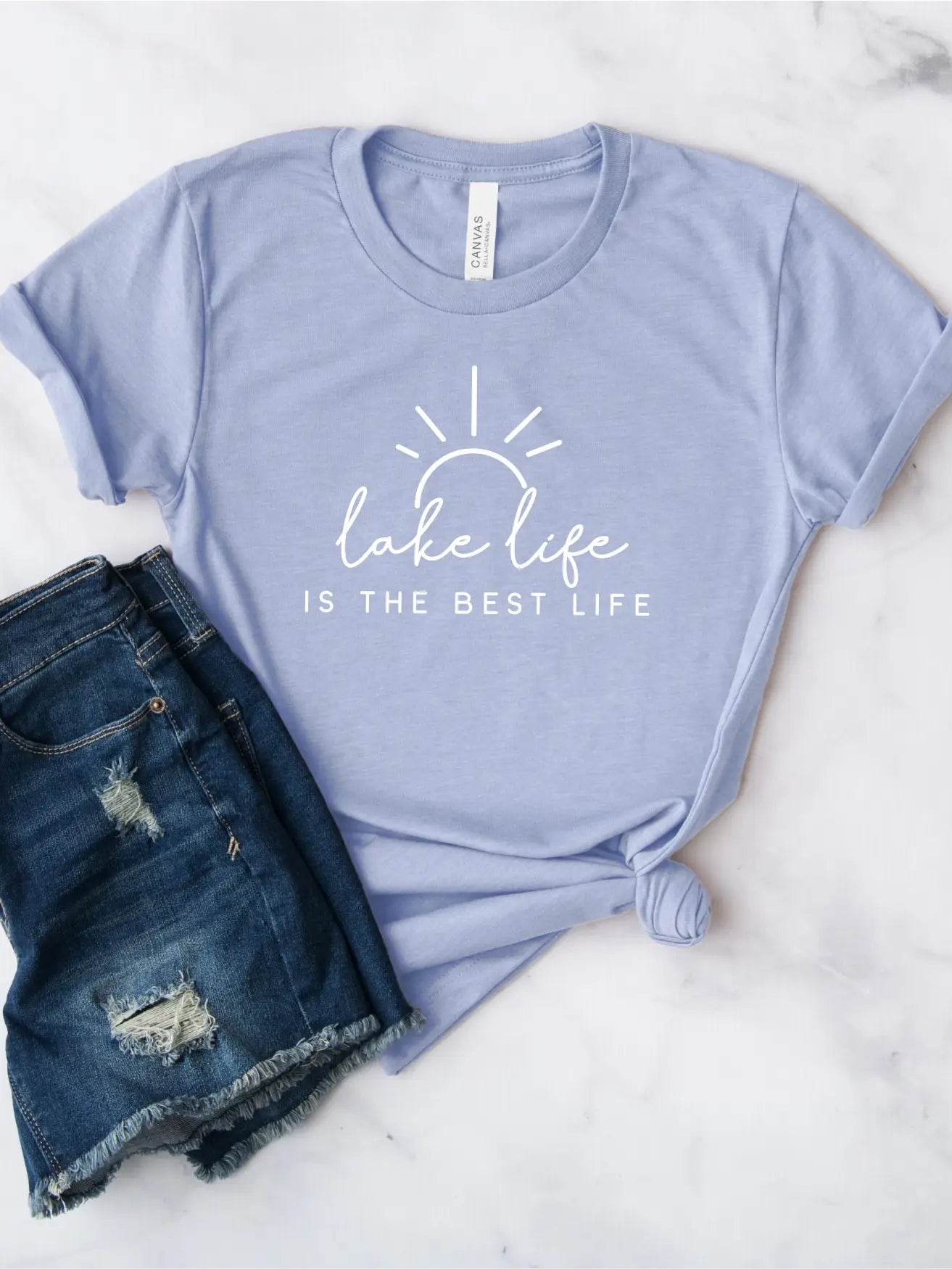 Lake Life Tee- Light Blue