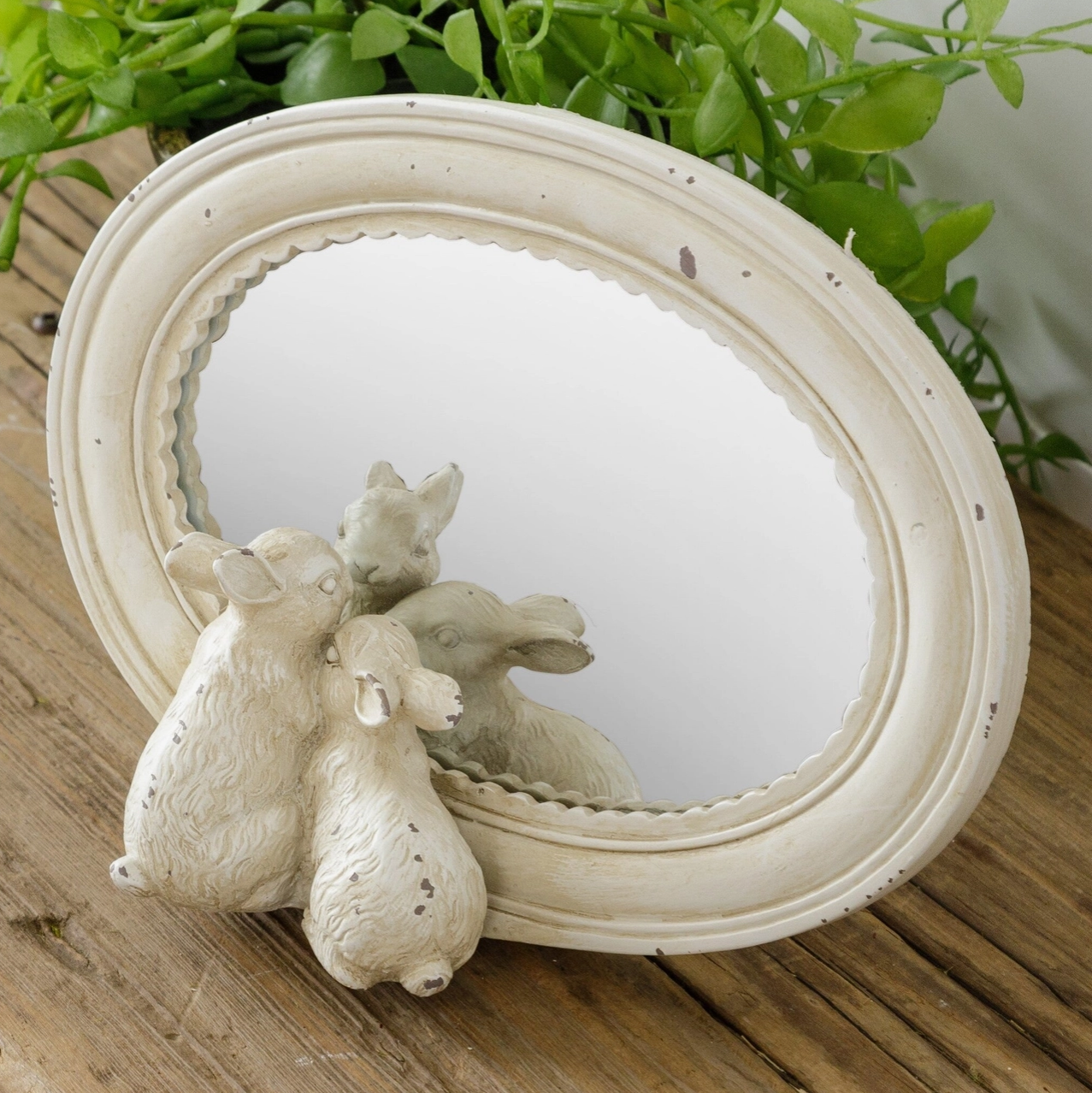 Bunnies Peeking Mirror