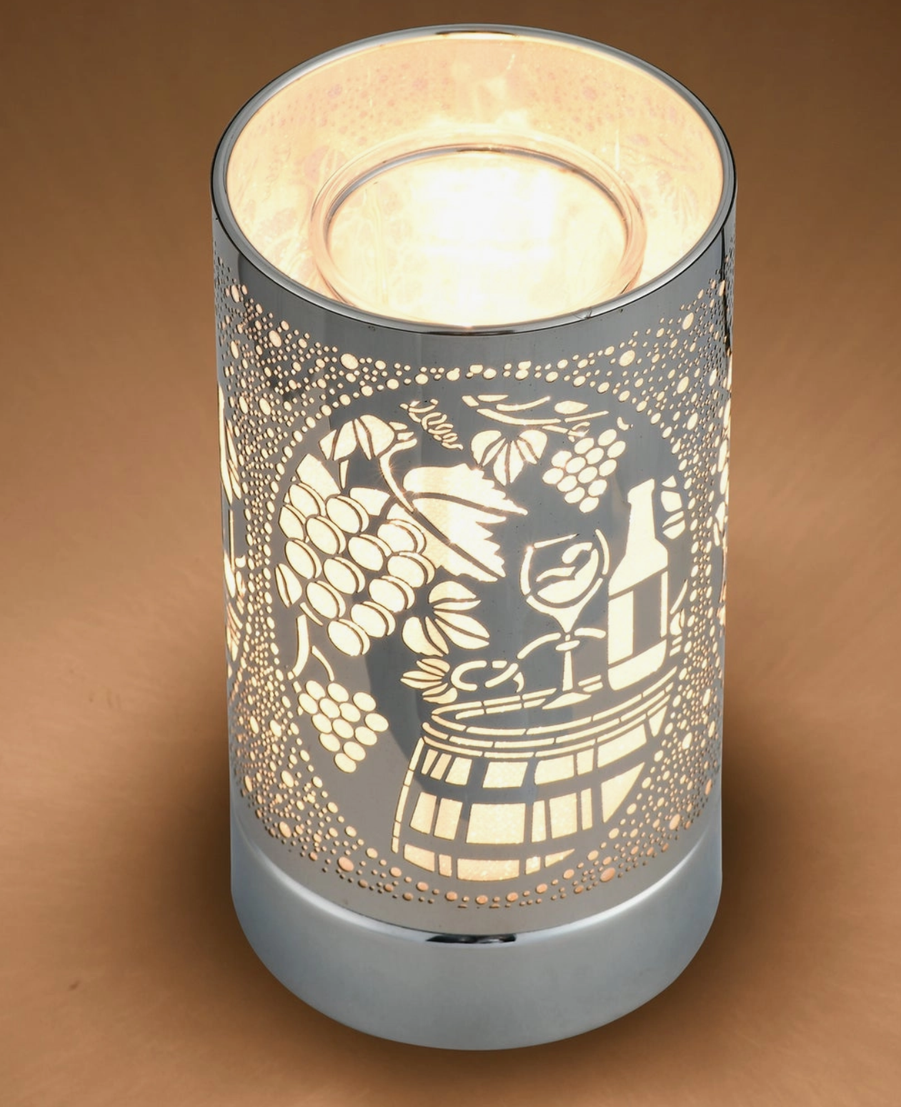 7" Touch Lamp - Silver Wine Time