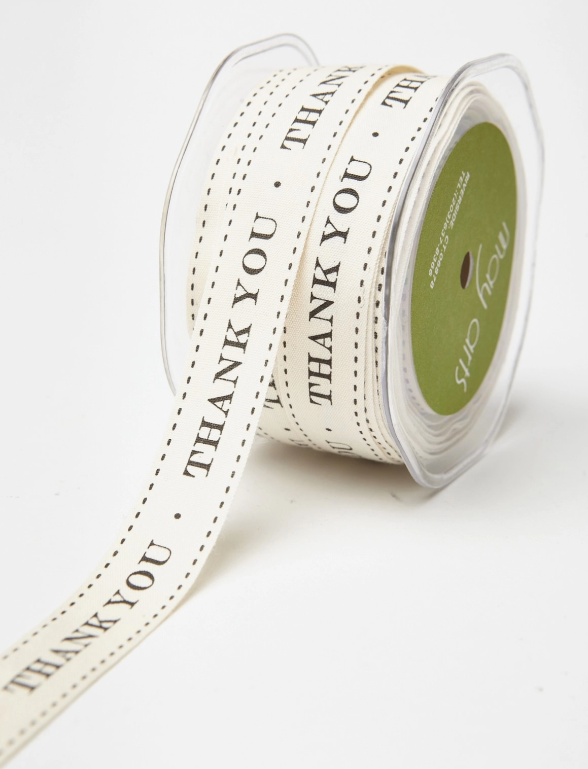 3/4” Thank You Print 100% Cotton Ribbon