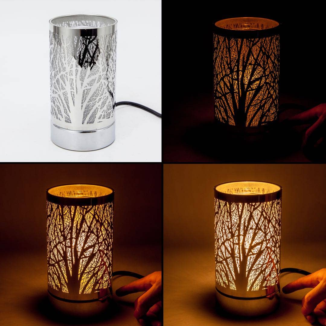 7" Touch Lamp - Wax Warmer- Oil Burner - Silver Dragonfly