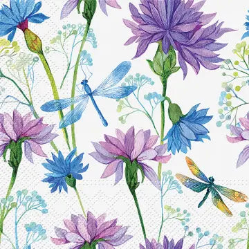 Flower & Dragonfly Napkin