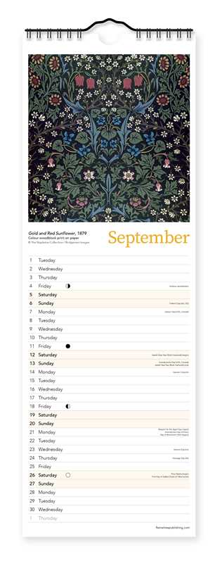 William Morris Slim Calendar 2026 (Art Calendar) by: Calendar; 12 pages / English