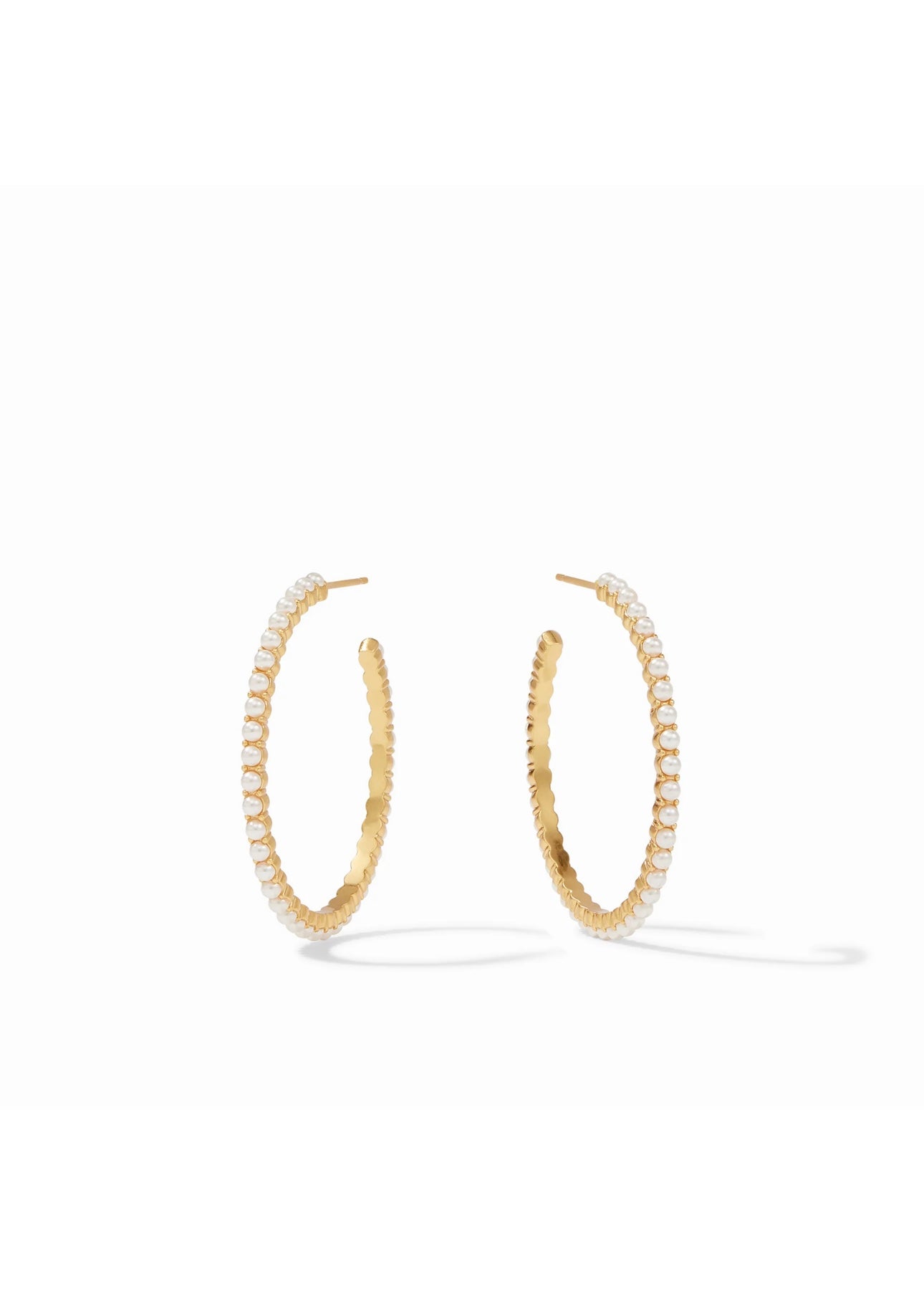 Juliet Gold Medium Hoop - Pearl