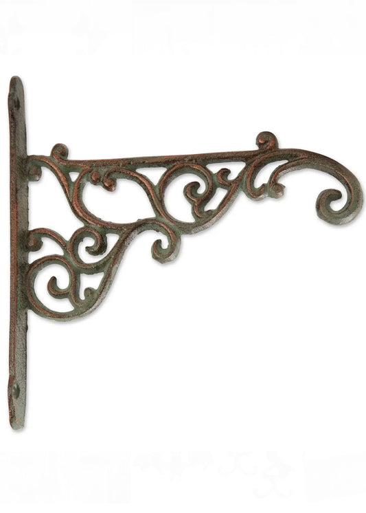 Swirl Cast Iron Planter Bracket - Bronze