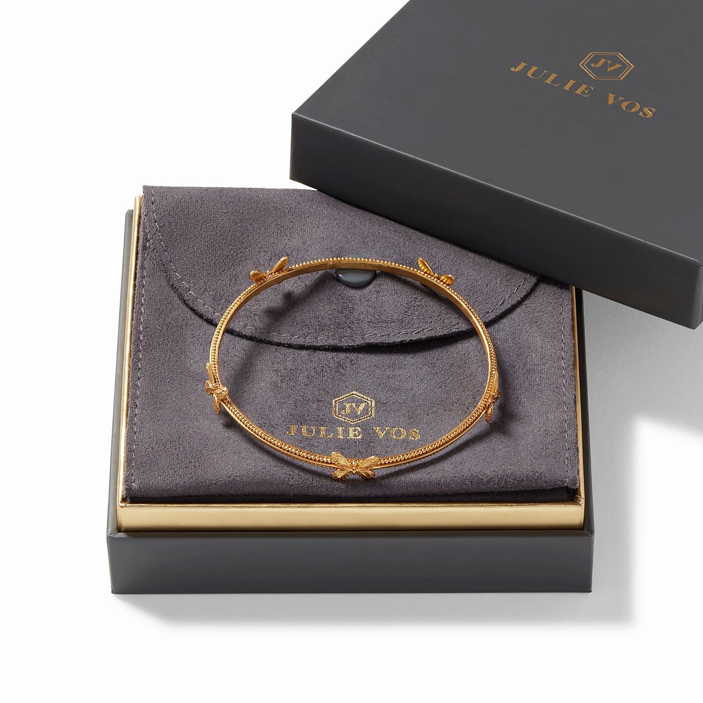 Gold Butterfly Bangle - Med