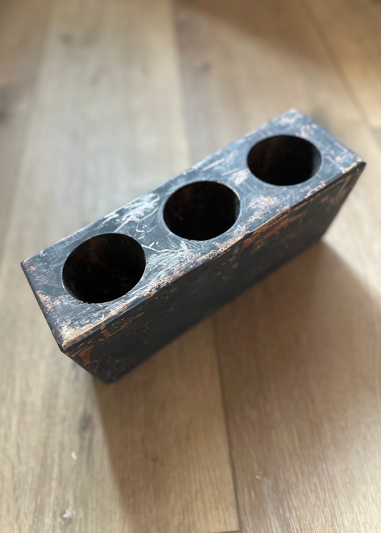 3 Hole Black Sugar Mold Candle Holder