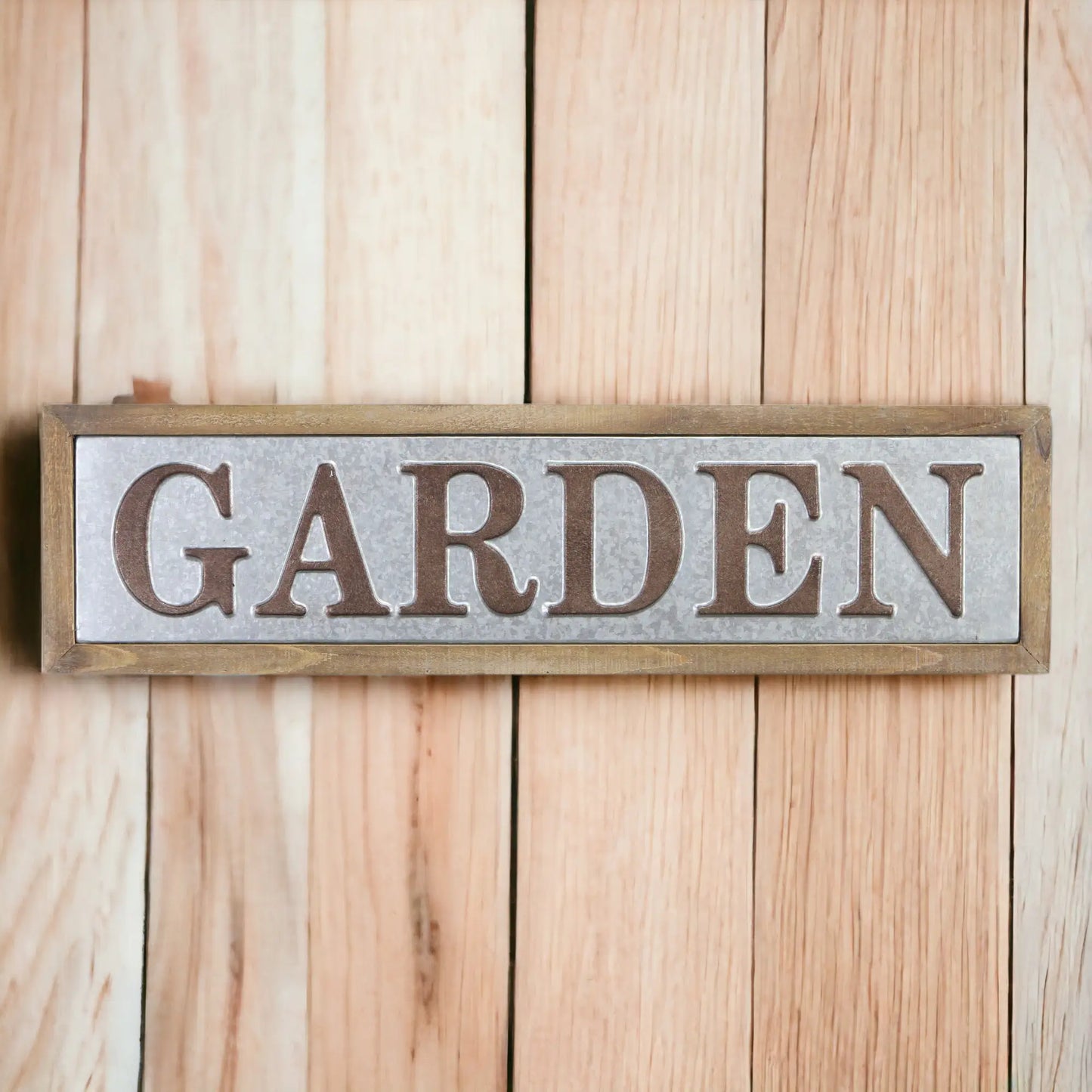 "Garden" Wood Frame Wall Sign