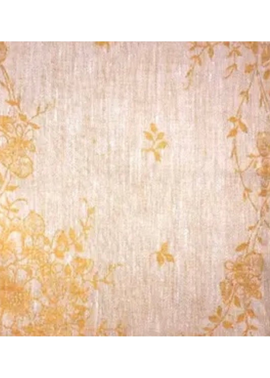 100% Linen Golden Yellow Floral Tea Towel