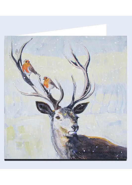 'Snowy Deer' Note Card