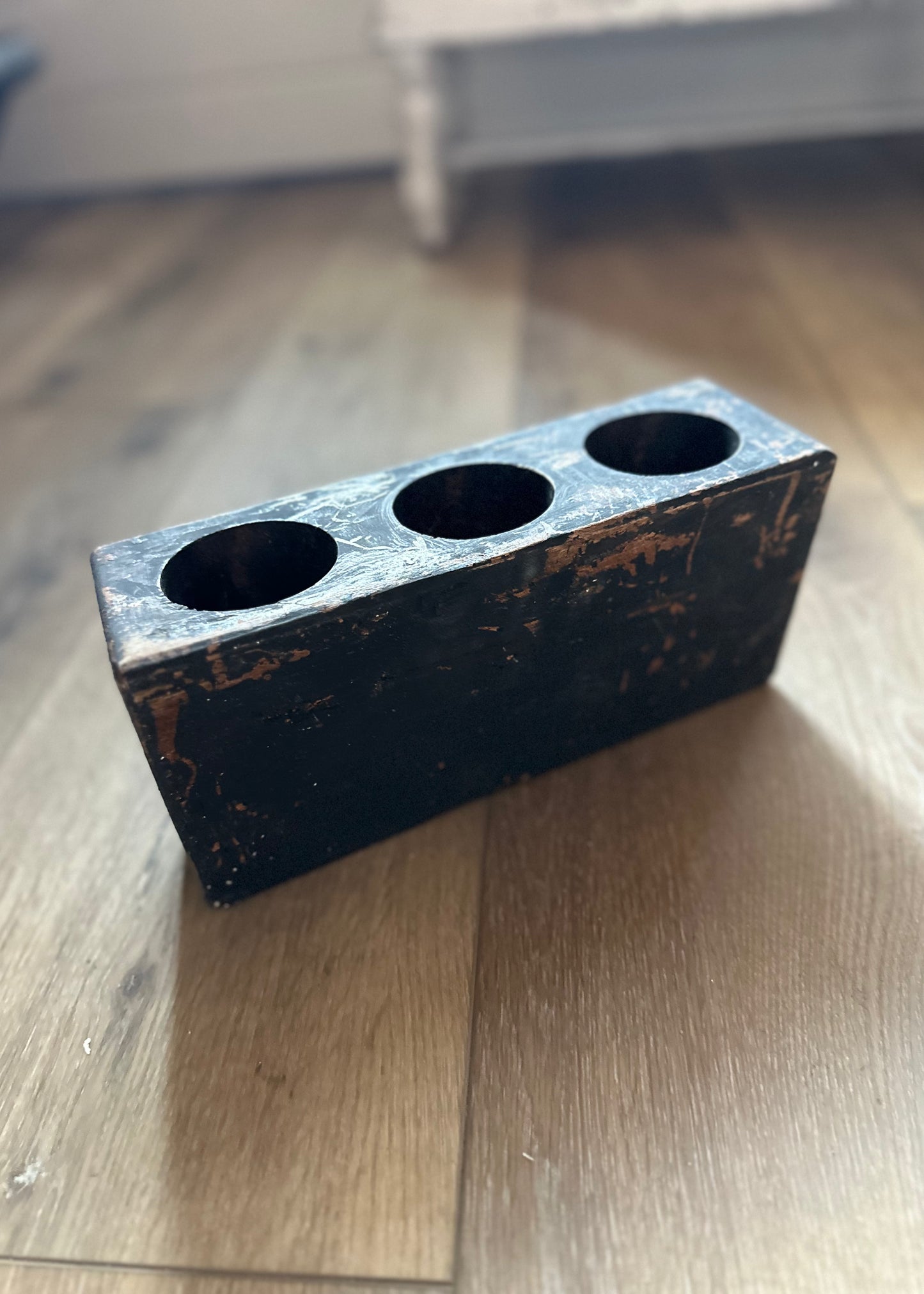 3 Hole Black Sugar Mold Candle Holder