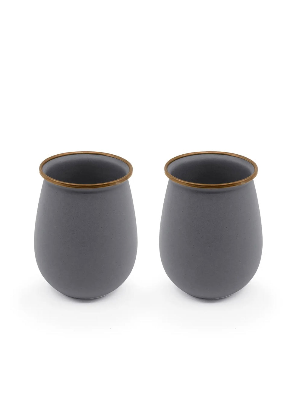 Slate Gray Enamel Tumbler (Set of 2)
