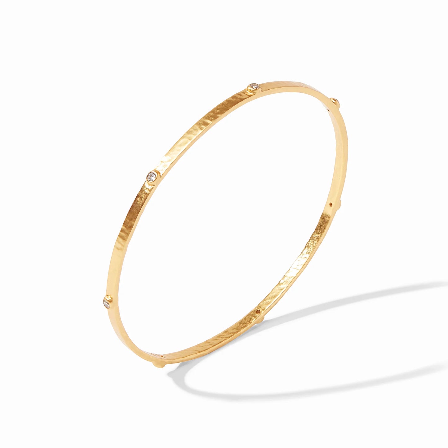 Crescent Bangle - Gold Cubic Zirconia