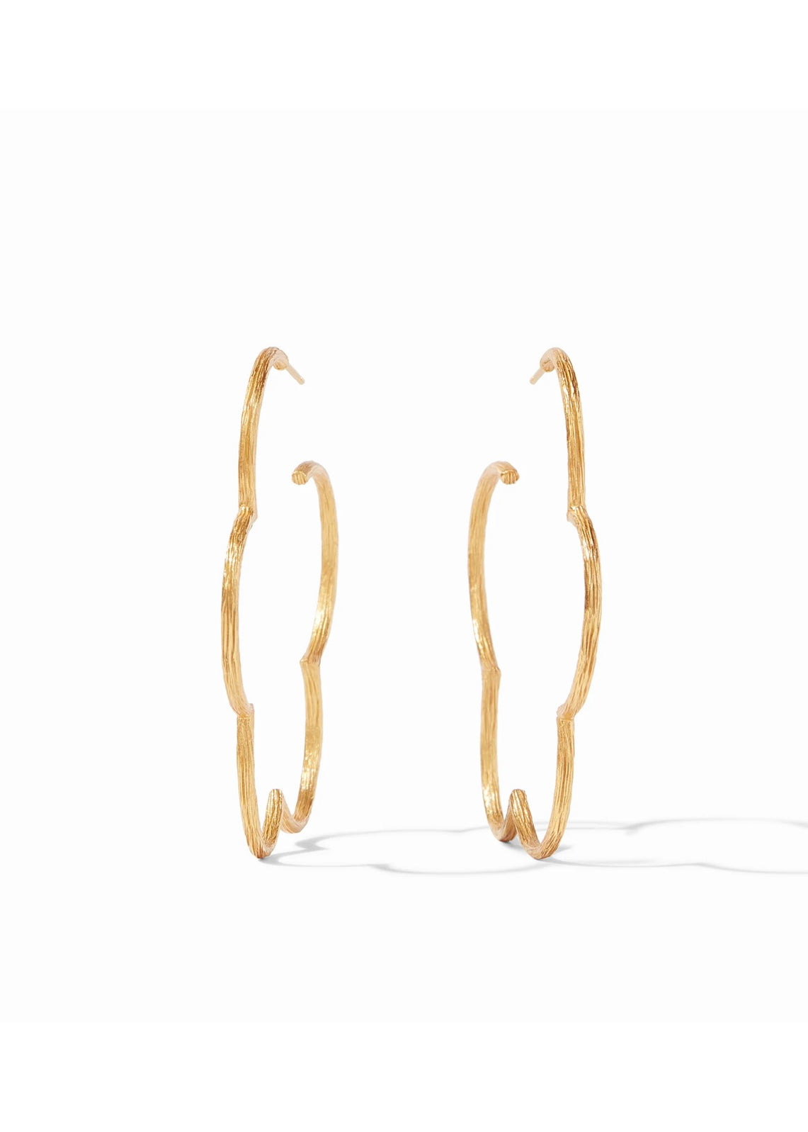 Gardenia Textured Gold Hoop - Large