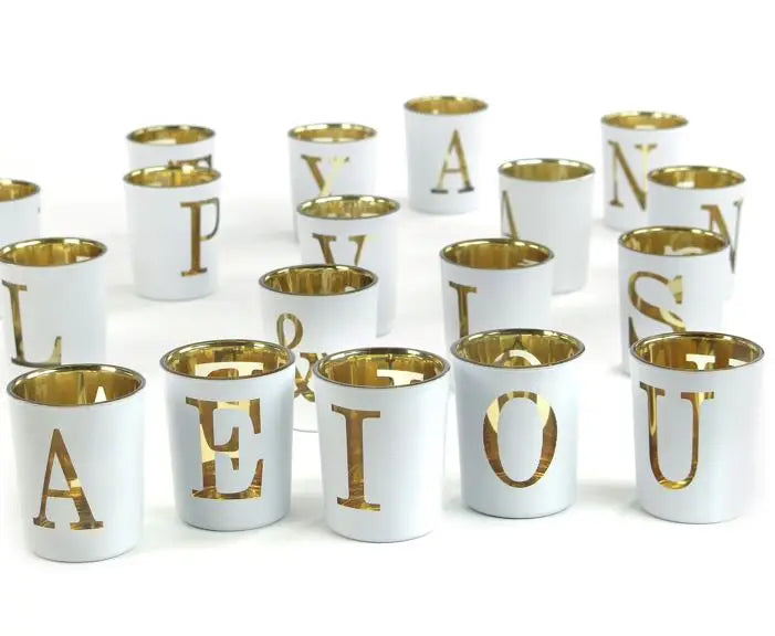 White & Gold Votive Letters - Letter S