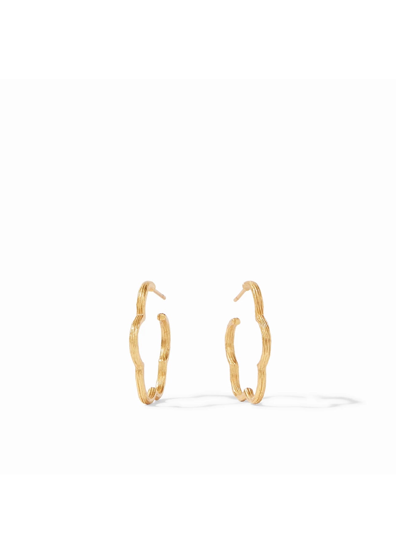 Gardenia Textured Gold Hoop - Small