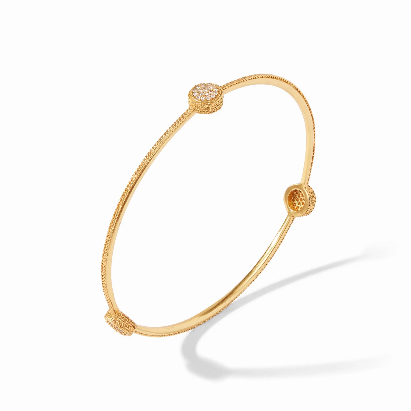 Windsor Pavé Gold Bangle Cubic Zirconia