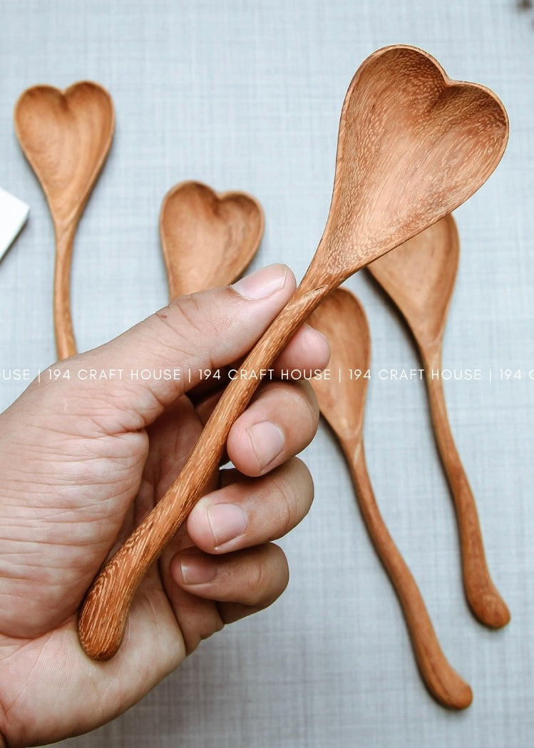 Wiggly Heart Wooden Spoon