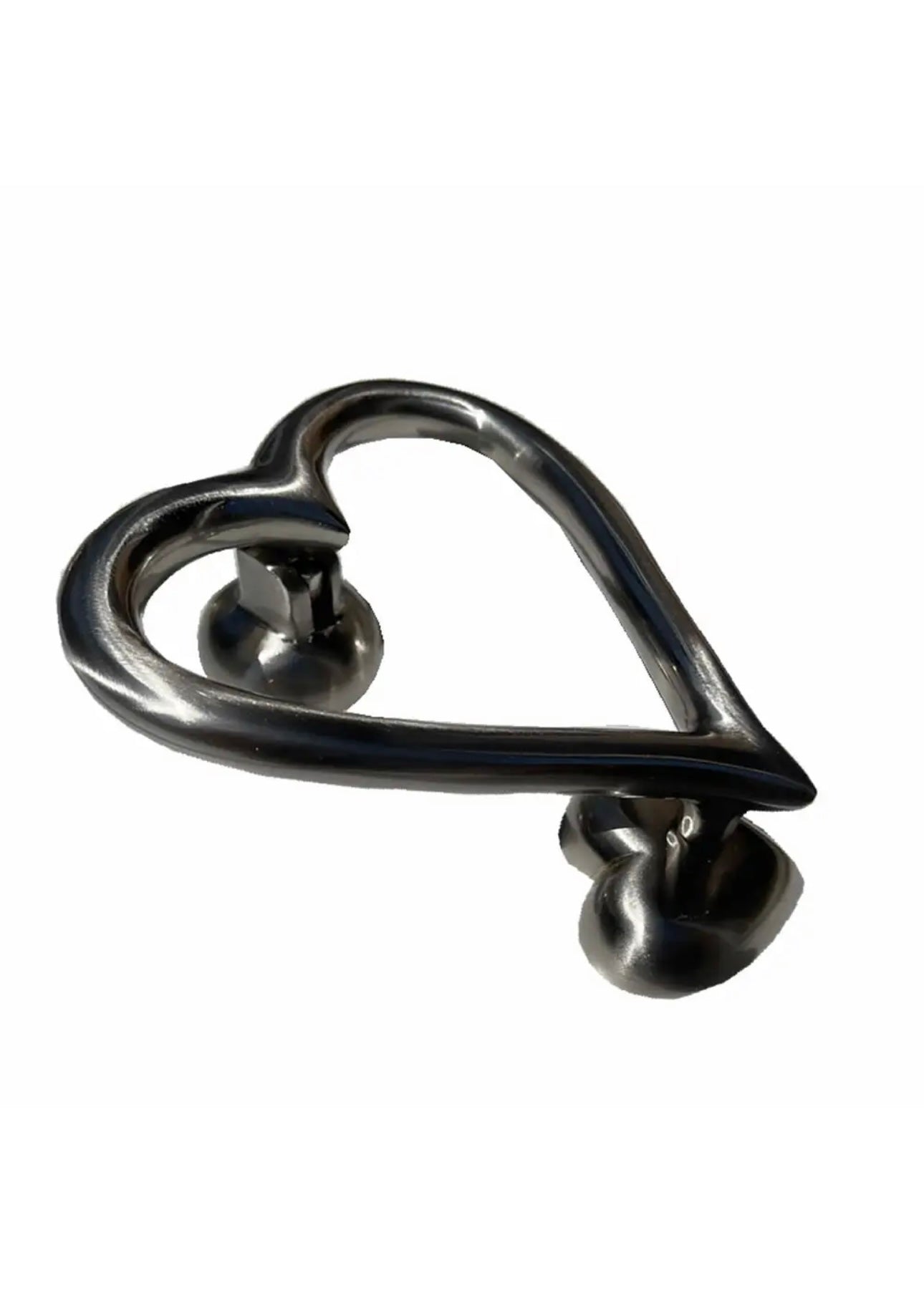 Heart Door Knockers - Brushed Chrome