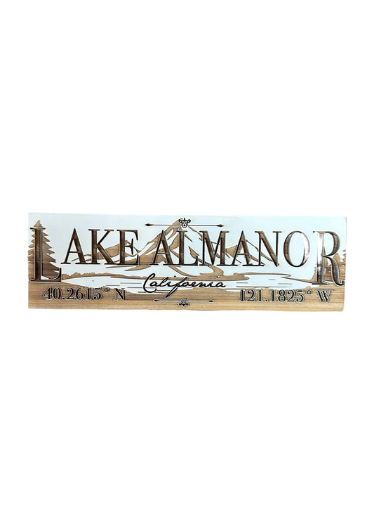Mini Signs of Lake Almanor w/ Mountain & Lake