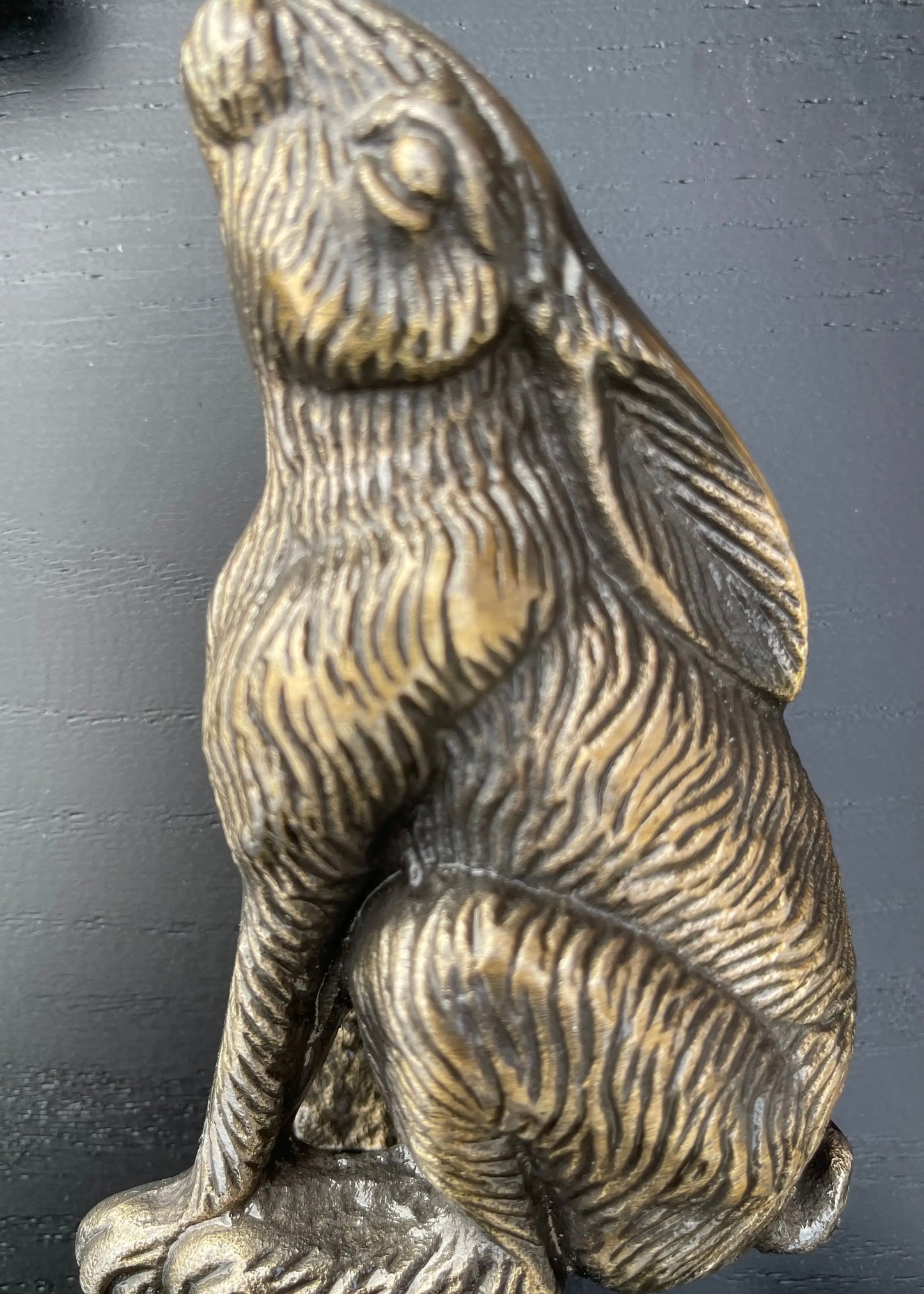 Moon Gazing Hare Door Knocker - Antique Brass
