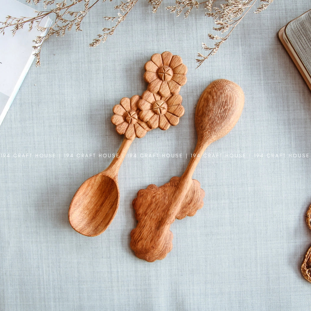 Three Flower Wooden Spoon