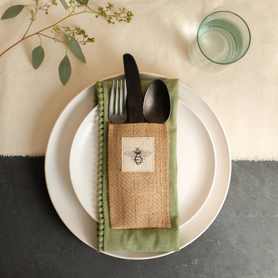 Bee Patch Silverware Pouch - Set of 8