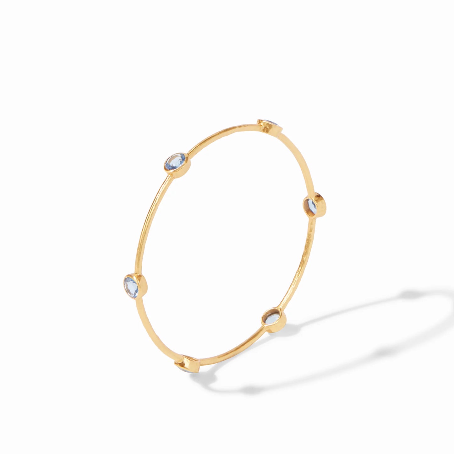 Milano Bangle - Gold Band w/ Clear Crystal