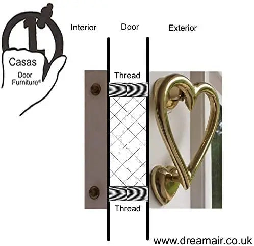 Heart Door Knockers - Antique Brass