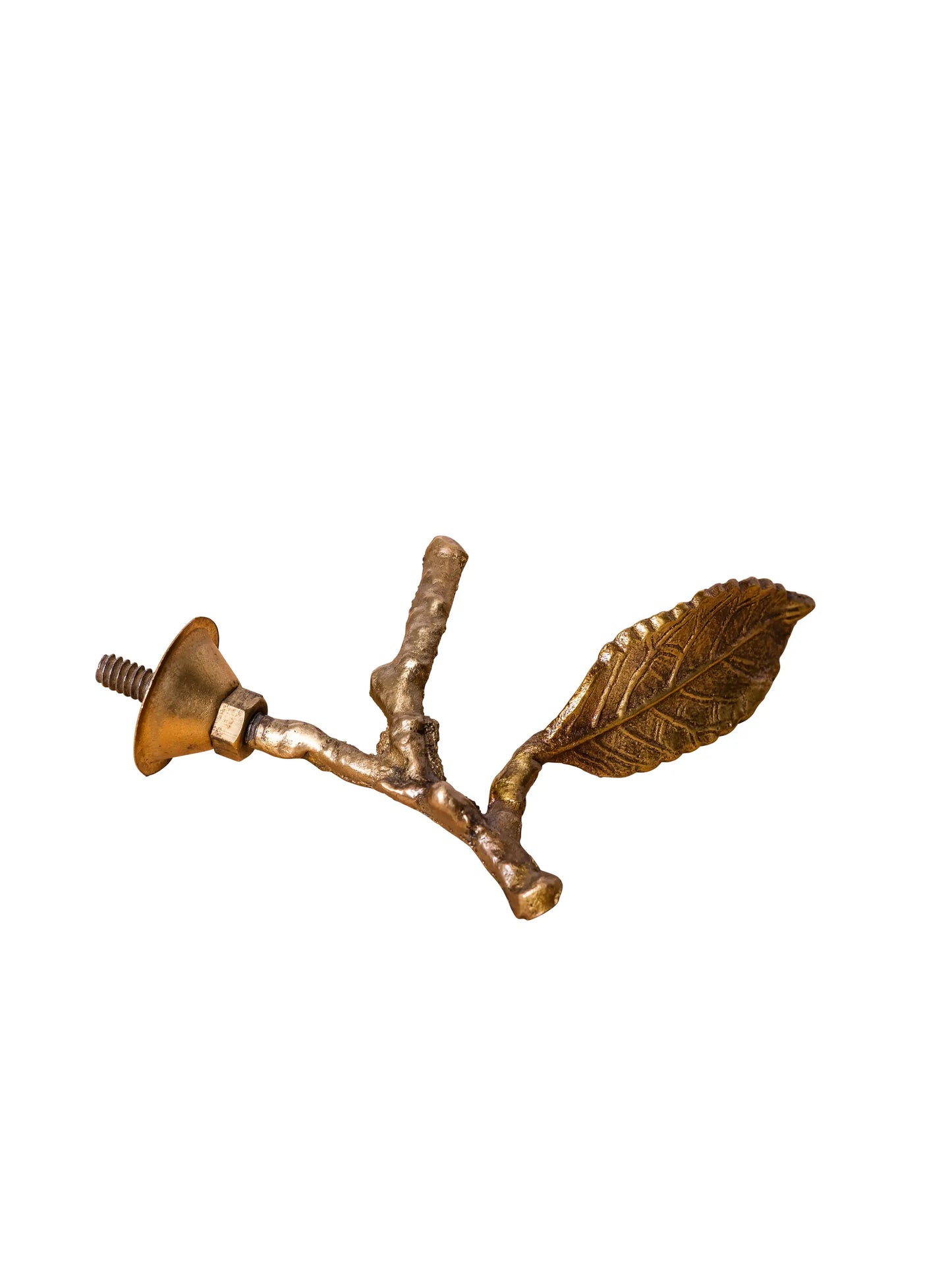 Branch knob brass patina