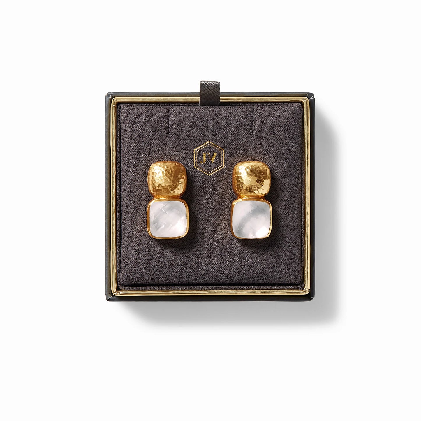 Catalina Gold Earring - Iridescent Clear Crystal
