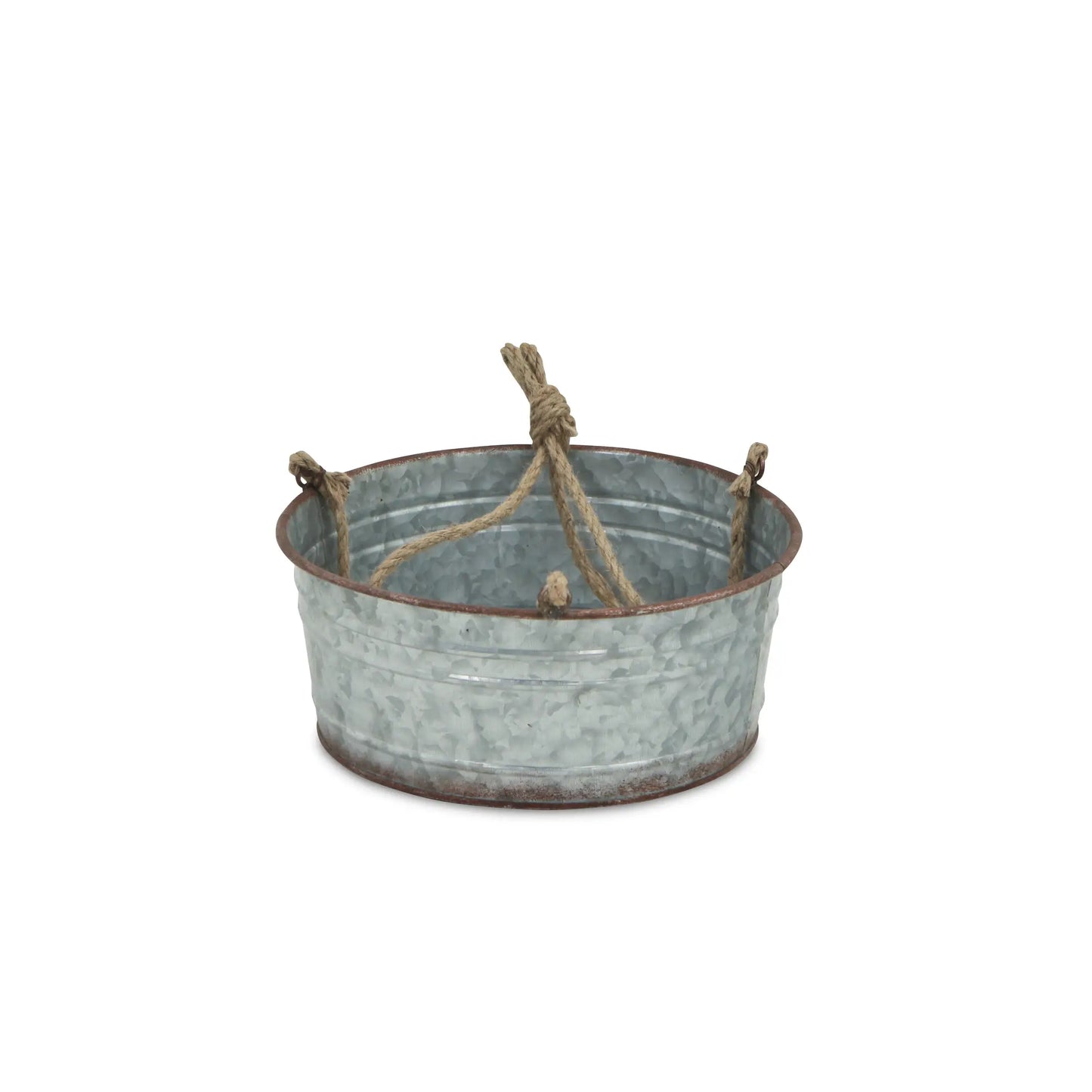Round Metal Hanging Planter w/ Rope