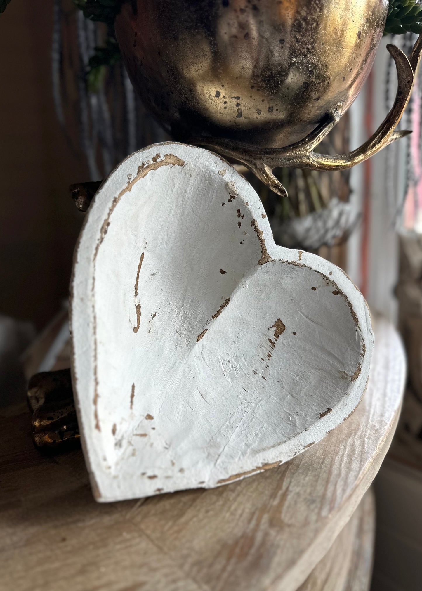 Heart Dough Bowls - Whitewashed
