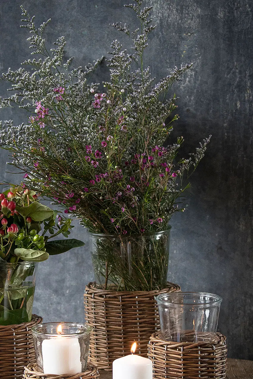 Glass Vase w/ Wicker