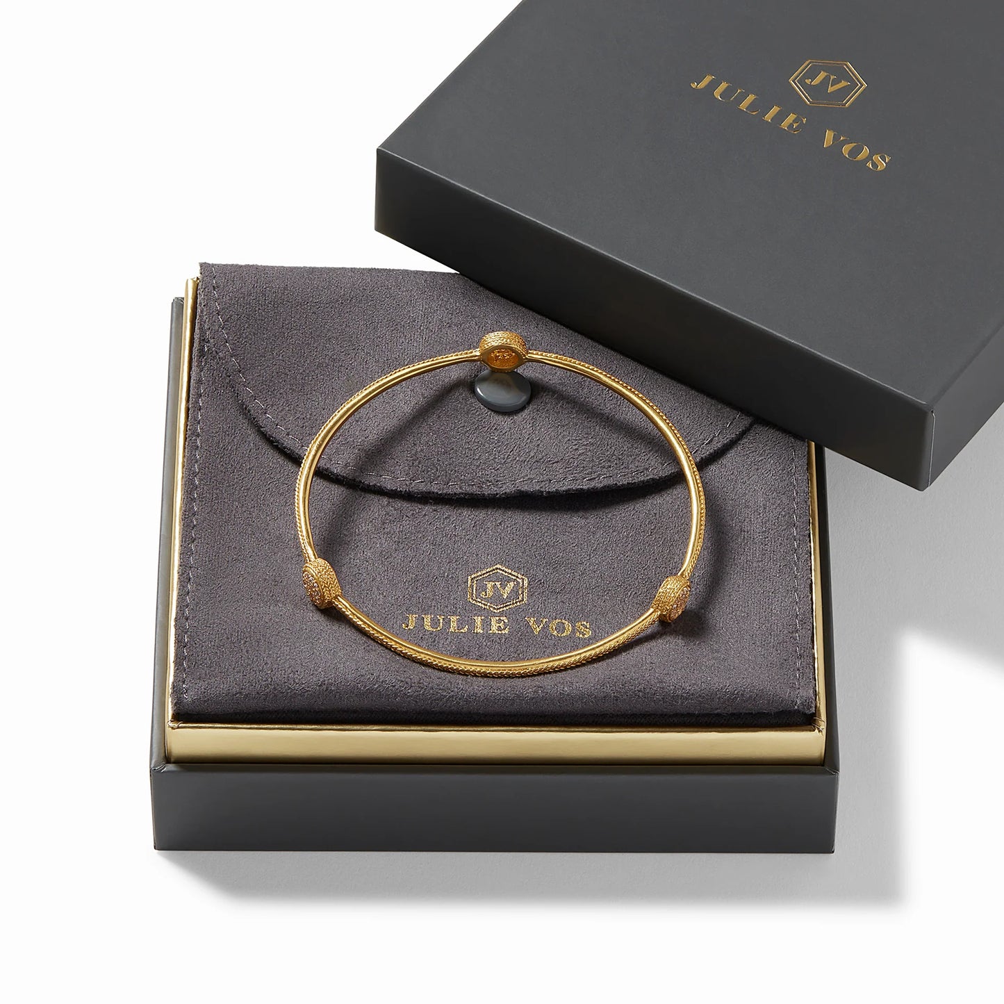 Windsor Pavé Gold Bangle Cubic Zirconia