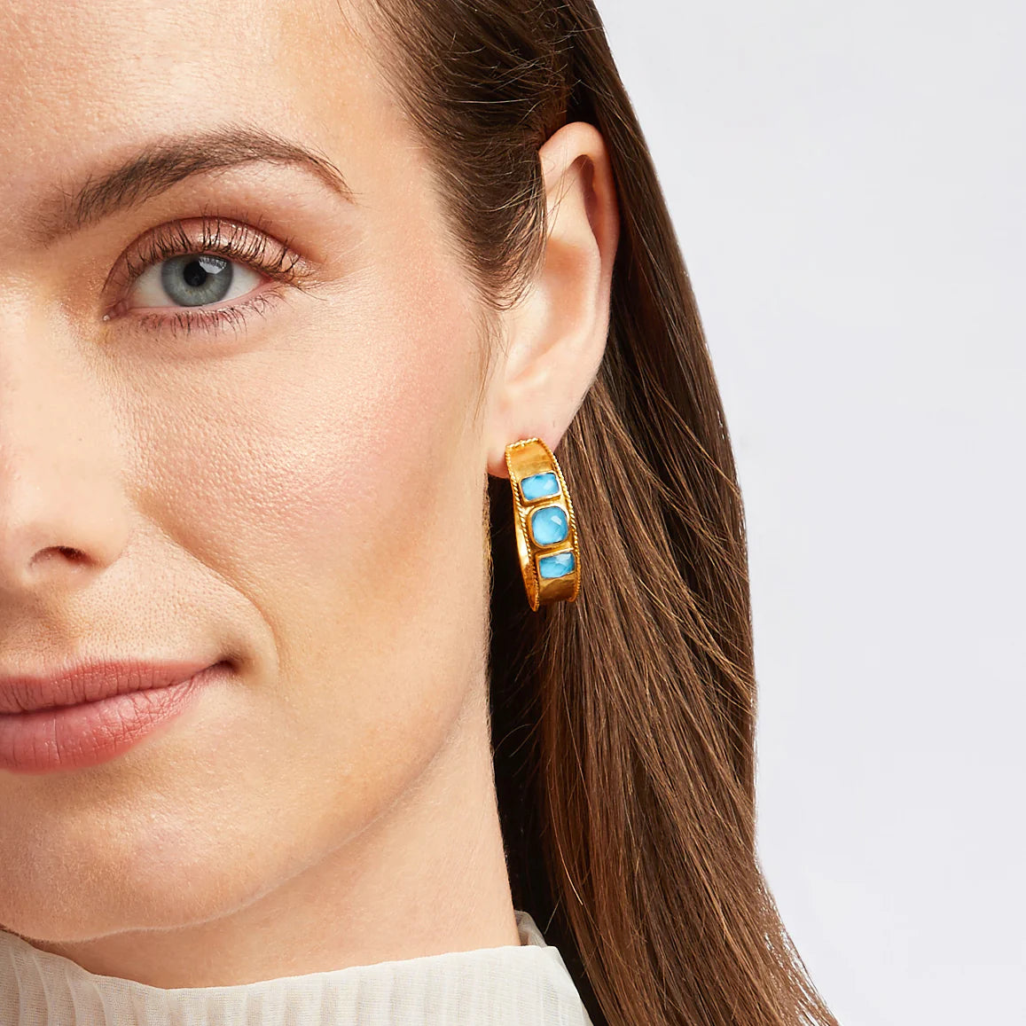 Savoy Statement Gold Hoop - Iridescent Clear Crystal