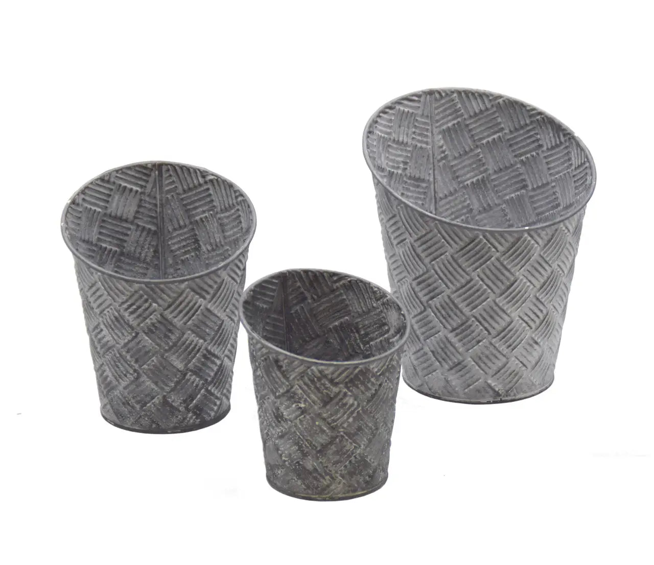 Basketweave Planters - Lg